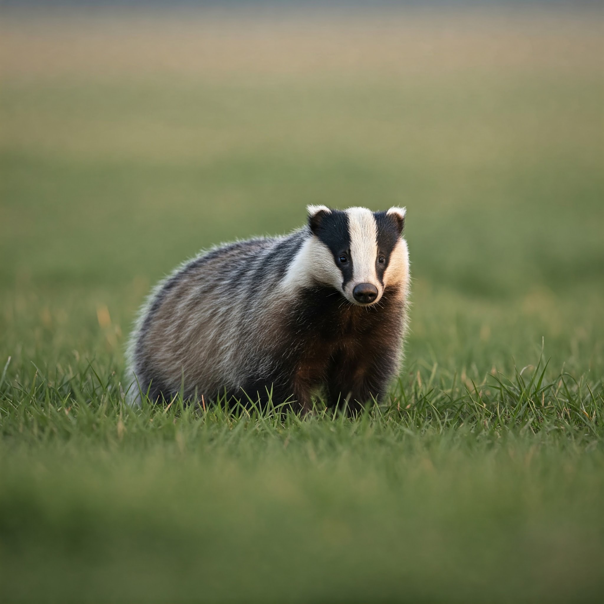 photo of European Badger in a Grassy Field